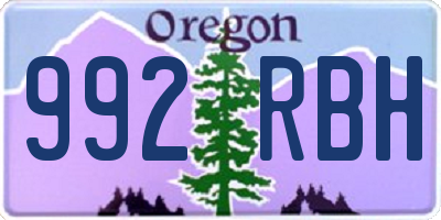 OR license plate 992RBH