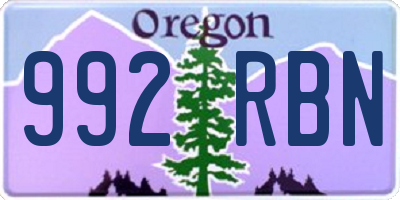 OR license plate 992RBN