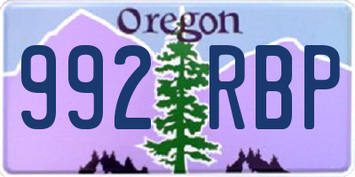 OR license plate 992RBP