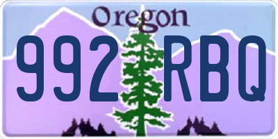 OR license plate 992RBQ
