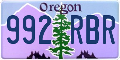 OR license plate 992RBR