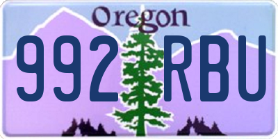 OR license plate 992RBU