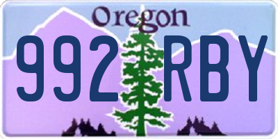 OR license plate 992RBY
