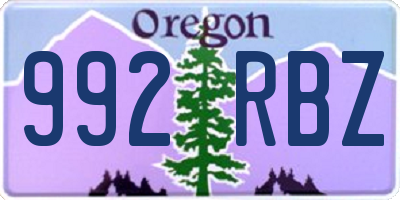 OR license plate 992RBZ