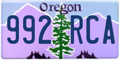 OR license plate 992RCA