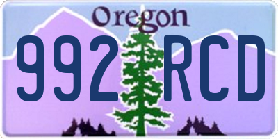 OR license plate 992RCD