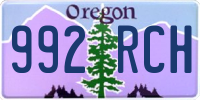 OR license plate 992RCH