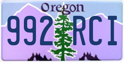 OR license plate 992RCI