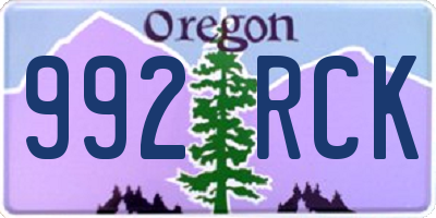 OR license plate 992RCK