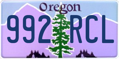 OR license plate 992RCL
