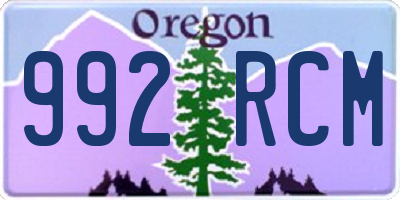 OR license plate 992RCM