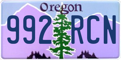 OR license plate 992RCN