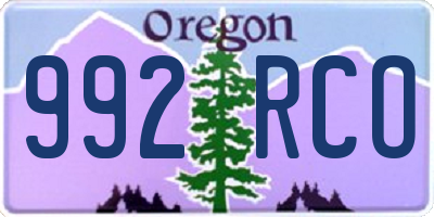OR license plate 992RCO