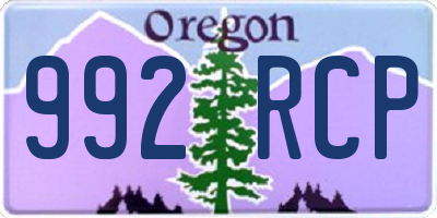 OR license plate 992RCP