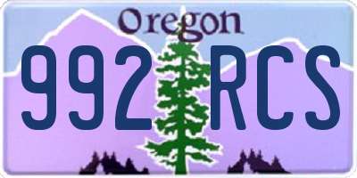 OR license plate 992RCS