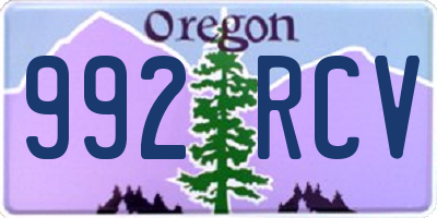 OR license plate 992RCV