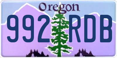 OR license plate 992RDB