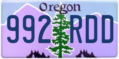 OR license plate 992RDD