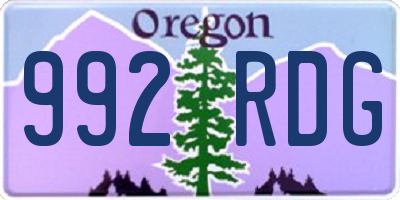 OR license plate 992RDG