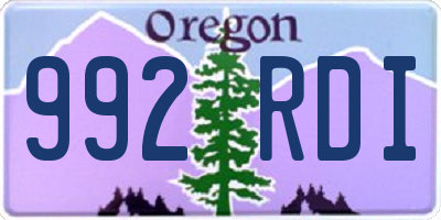 OR license plate 992RDI