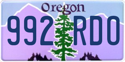 OR license plate 992RDO