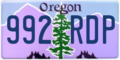 OR license plate 992RDP