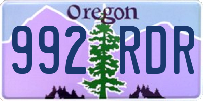 OR license plate 992RDR