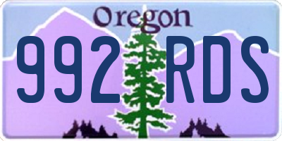 OR license plate 992RDS