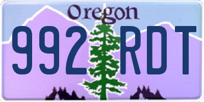 OR license plate 992RDT