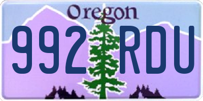 OR license plate 992RDU