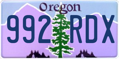 OR license plate 992RDX