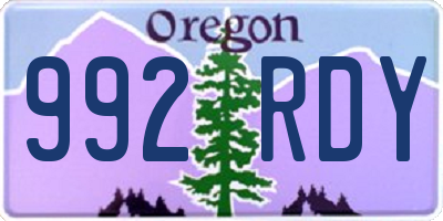 OR license plate 992RDY