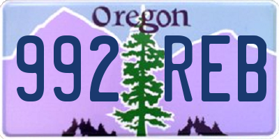 OR license plate 992REB