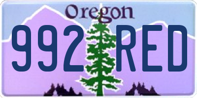 OR license plate 992RED