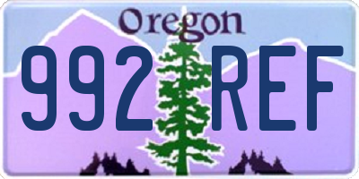 OR license plate 992REF