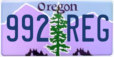 OR license plate 992REG