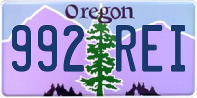 OR license plate 992REI