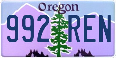 OR license plate 992REN