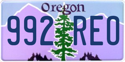 OR license plate 992REO