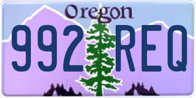 OR license plate 992REQ