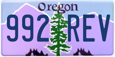 OR license plate 992REV