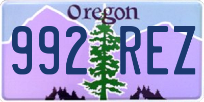 OR license plate 992REZ