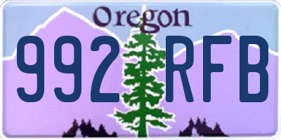 OR license plate 992RFB