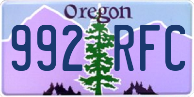 OR license plate 992RFC