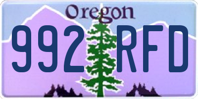 OR license plate 992RFD