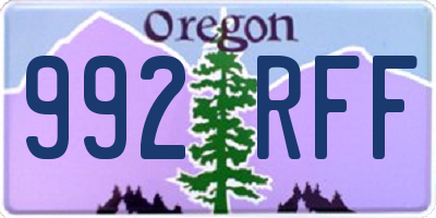 OR license plate 992RFF