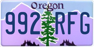 OR license plate 992RFG