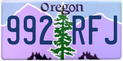 OR license plate 992RFJ