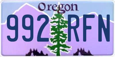 OR license plate 992RFN