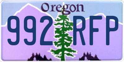 OR license plate 992RFP
